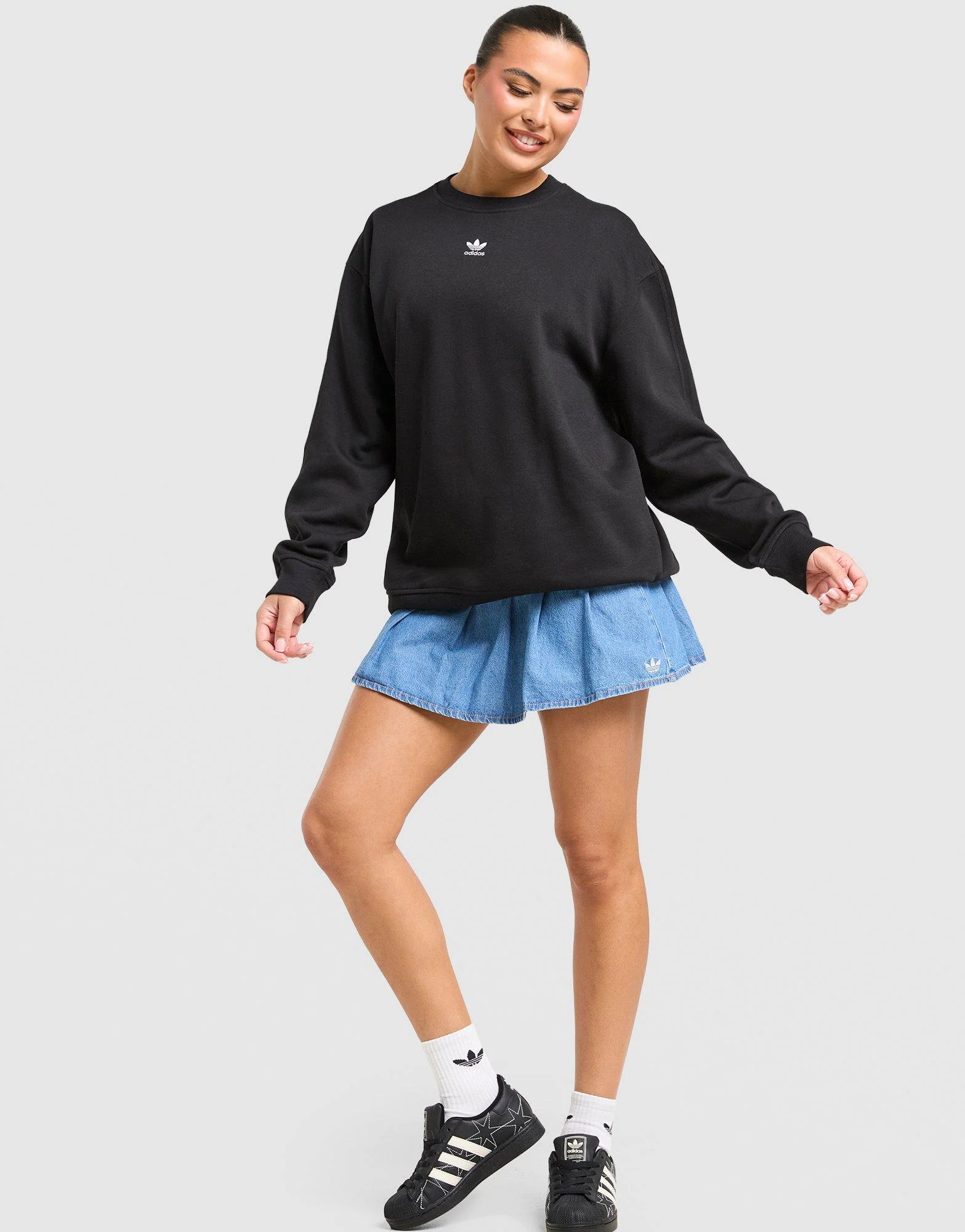 Denim Pleated Skirt