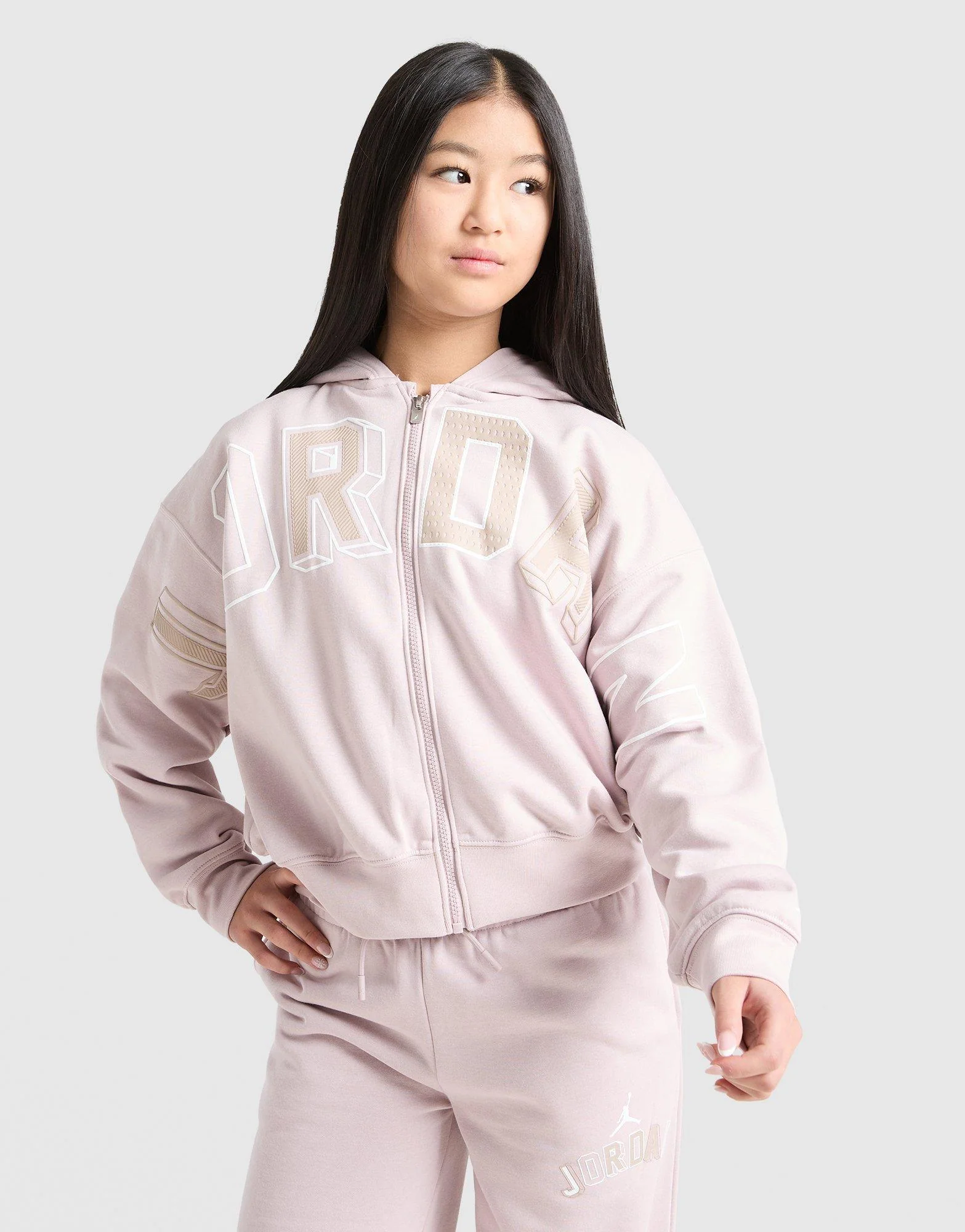 Girls' Logo Full Zip Crop Hoodie Junior - Image 3
