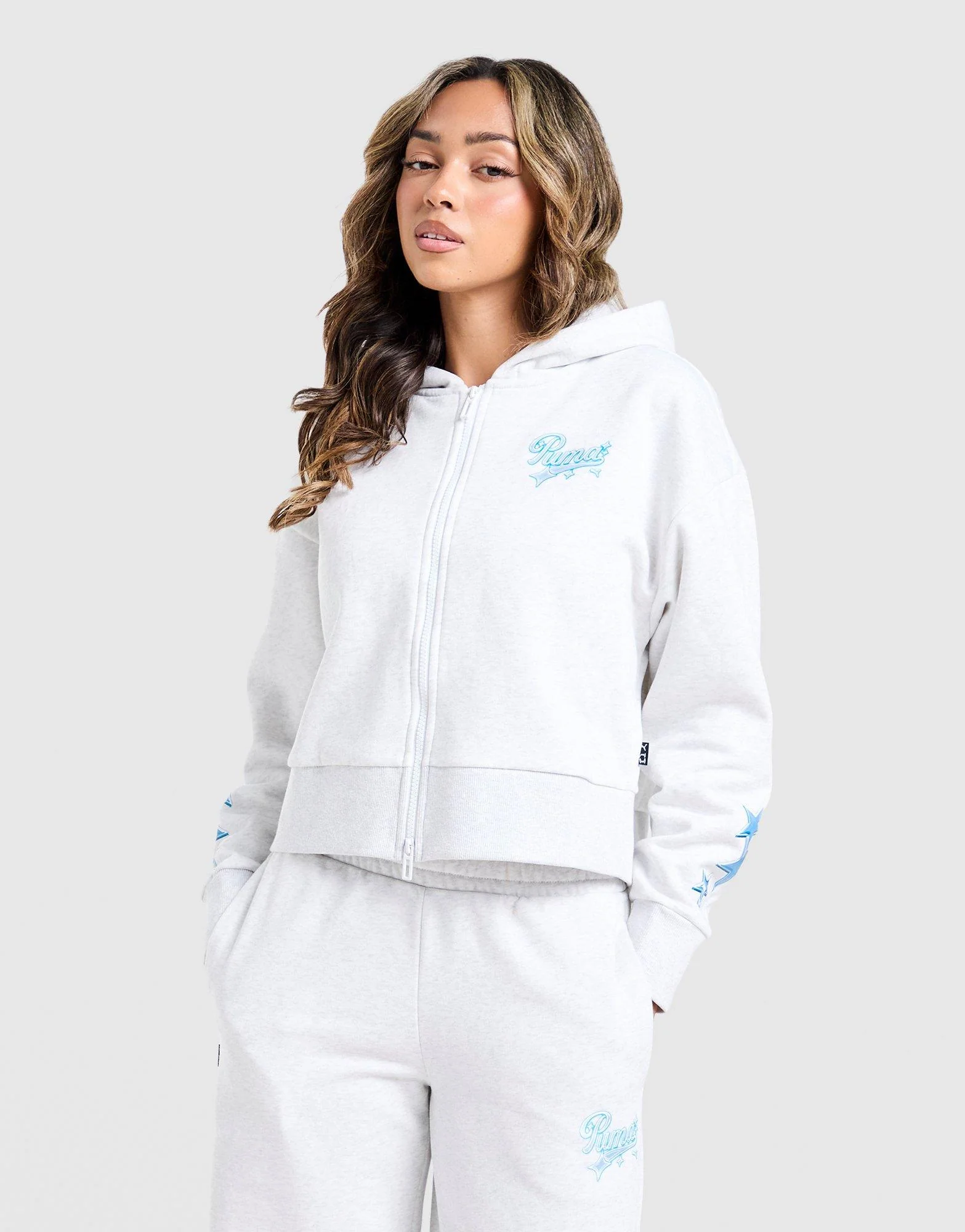 Hoops Crop Full Zip Hoodie - Image 3