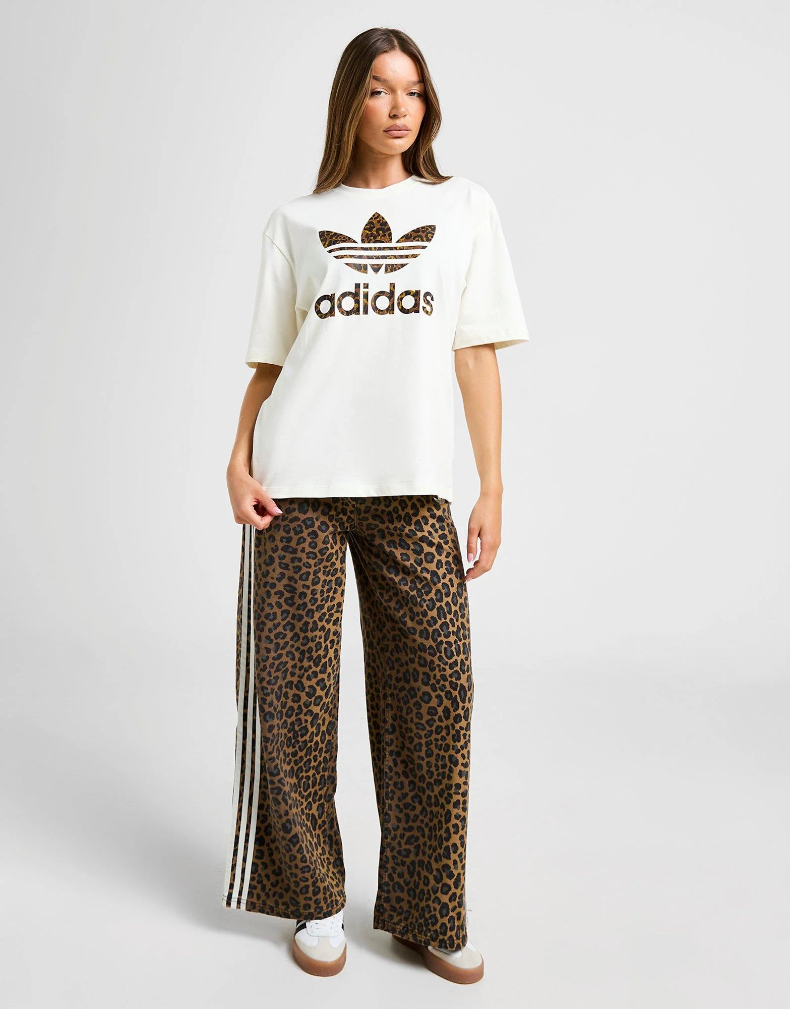 Leopard Print Trefoil Boyfriend T-Shirt - Image 5
