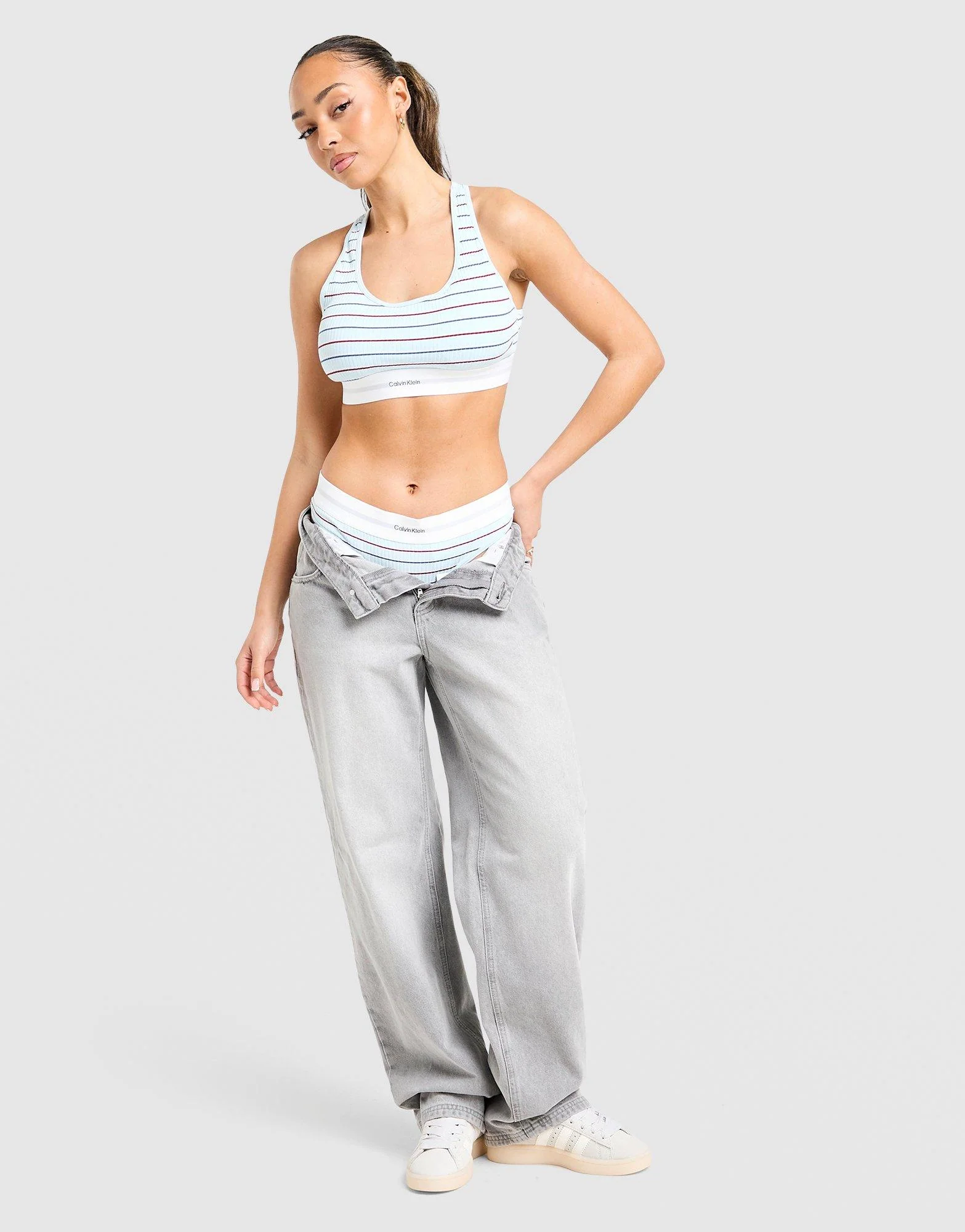 Modern Cotton Stripe Triangle Bra