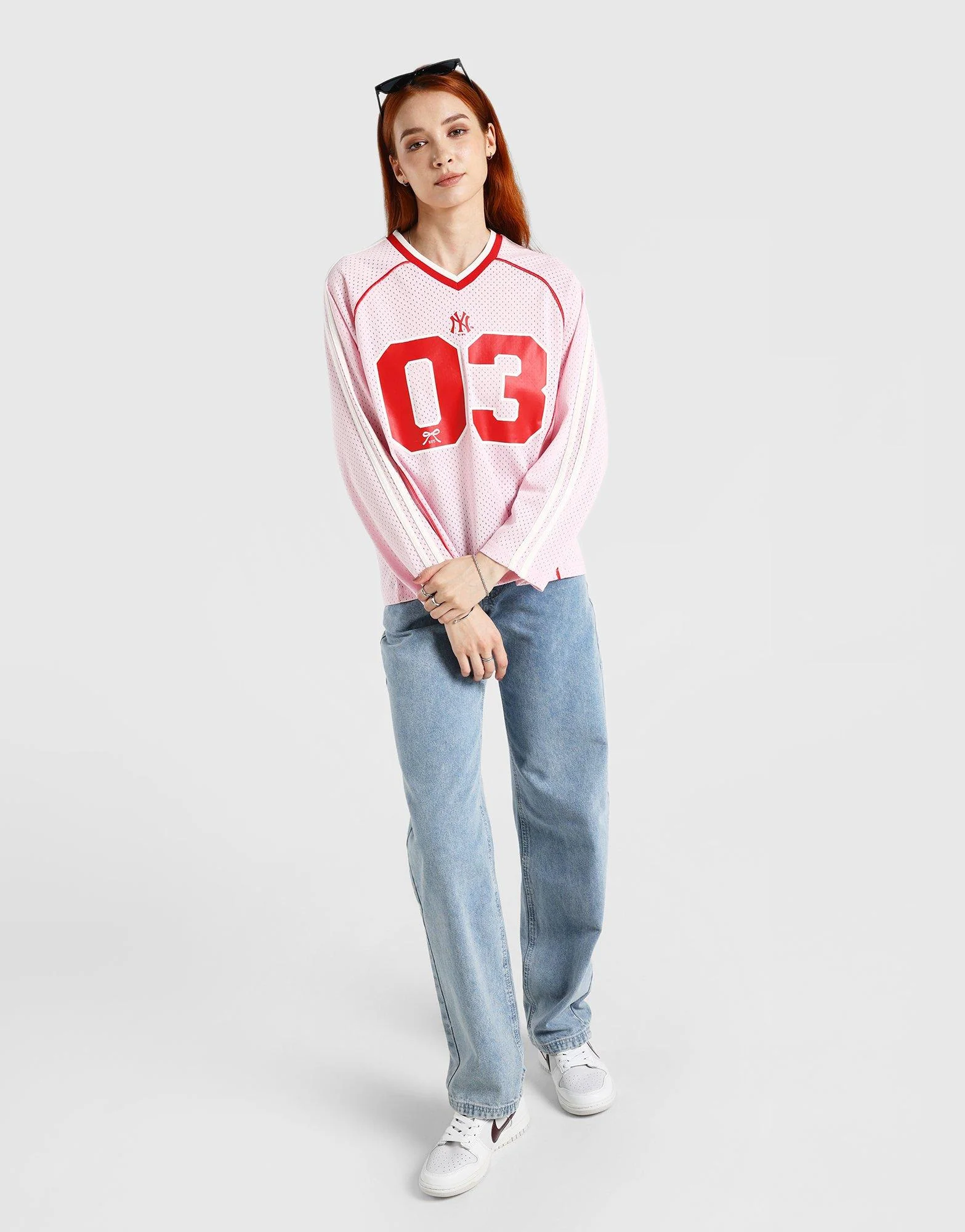 NY Yankees Pipe Mesh Long‑Sleeve T‑Shirt - Image 2
