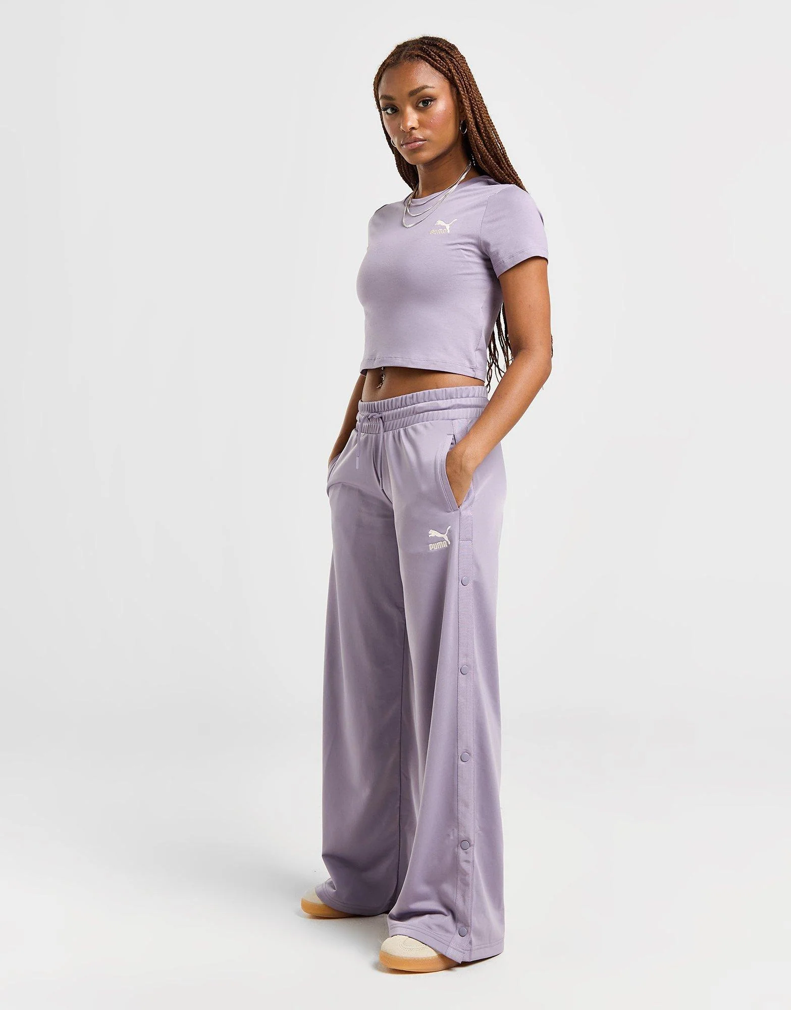 Popper Wide Leg Track Pants - Image 6