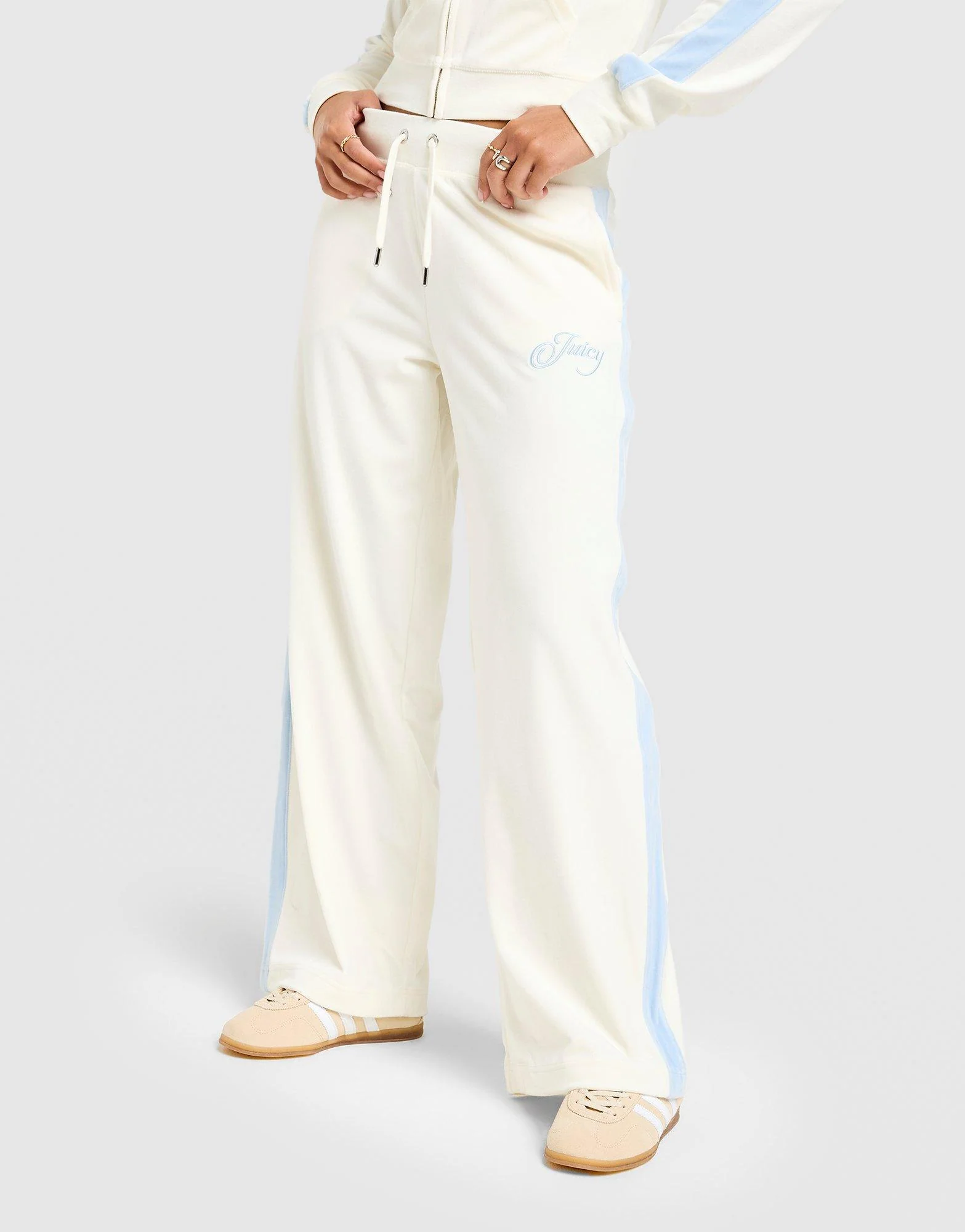 Script Velour Wide Track Pants - Image 2
